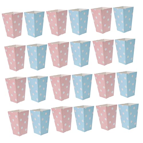 Healifty 24pcs Party Snack Buckets Popcorn Boxes with Dots Birthdays Events for Popcorn Candy Storage