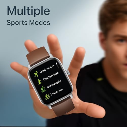 Image of Boat Wave Call 3 Smartwatch 1.83 inch HD Display with Animated Watch Faces; BT Calling, Functional Crown, Multiple Sports Modes, IP68, HR, SpO2 Monitor, Smart Watches for Men & Women (Timber Brown)