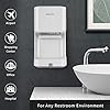 Modundry Automatico Asciugamani ad Aria con Fotocellula e Vaschetta, a Parete, Elettrico Alta velocità Asciugatore Mani da Bagno Bianco, Commerciale e Famiglia