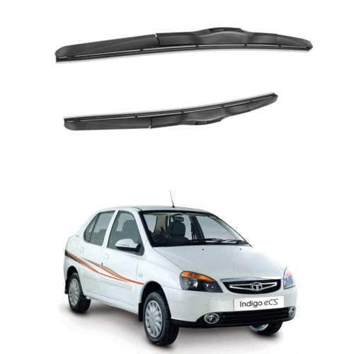 Image of Oshotto Frameless (O.E.M Type) Replacement Wiper Blades Compatible with Tata Indigo (24 inch / 17 inch)