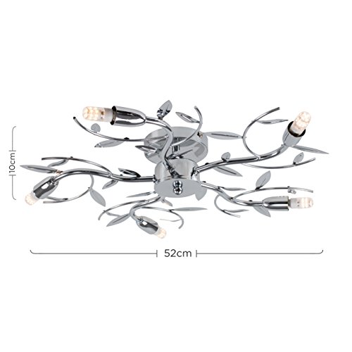 Lampadario decorativo floreale moderno in cromo