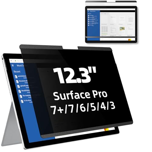 Image of Mamol Magnetic Privacy Screen for 12.3 inch Surface Pro 7 Plus /7 /6 /5 /4 /3, Removable Anti Glare Blue Light Filter, Anti-Spy Screen Protector for Microsoft Surface Pro 7+, Pro 7, Pro 6, Pro 5, Pro 4 /3