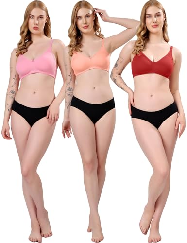 Image of London Hills Regular Bra for Women Everyday Non Padded Wire Free Full Coverage Cotton Blend