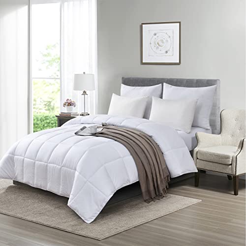 Homelike Moment King Lightweight Comforter White - All Season Down Alternative Bed Comforter Summer Duvet Insert Quilted Comforters King Size White Square Embossed #TOP5