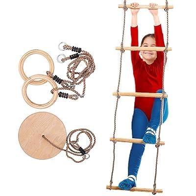 Gym Swing Set Gorilla Gym kit Gym Swing Kids Indoor Outdoor Playground Kit for Children Gymnastics Suitable 3-12 Years Kids Jungle Gym Swing Include Swing Set of 3 Piece is Received