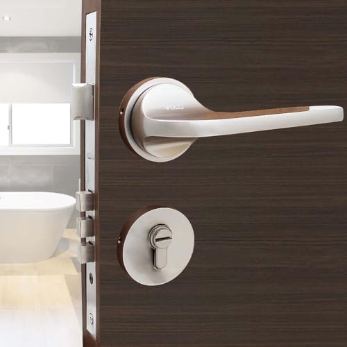 Image of Volo Mortise Door Lock Set with Brass Cylinder and 10 inch Lock Body for Home /Hotels /Office in Satin Finish (Satin Silver) Model No. 2089 (HOR) (Bathroom Door Mortise Lock)