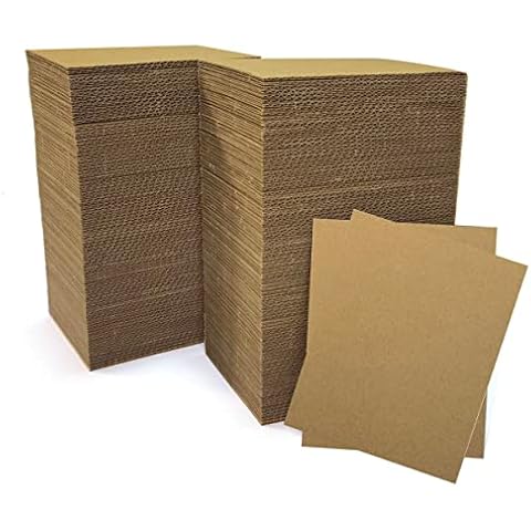 200 Packs 5x7 Inch Corrugated Cardboard Sheets, Premium Brown Kraft Corrugated Pads Cardboard Inserts Bulk Flat for T-Shirts, Shipping, Mailing, DIY Décor and Crafts Cover