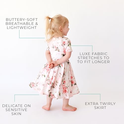 Posh Peanut Little Girls Dresses - Ruffled Toddler Twirl Dress & Summer Clothes for Girls Made with Viscose from Bamboo4