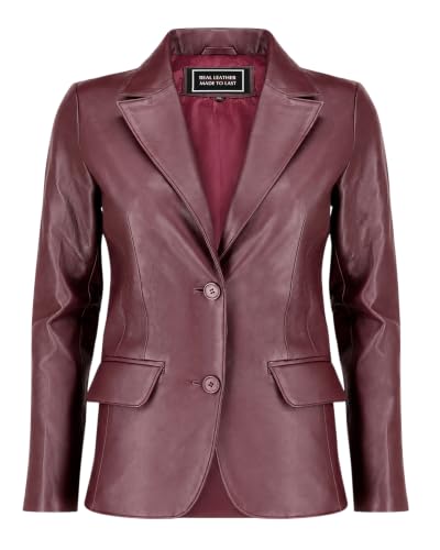 Image of Jild Classic Style Leather Blazer Women - Casual Coat Leather Jacket Women