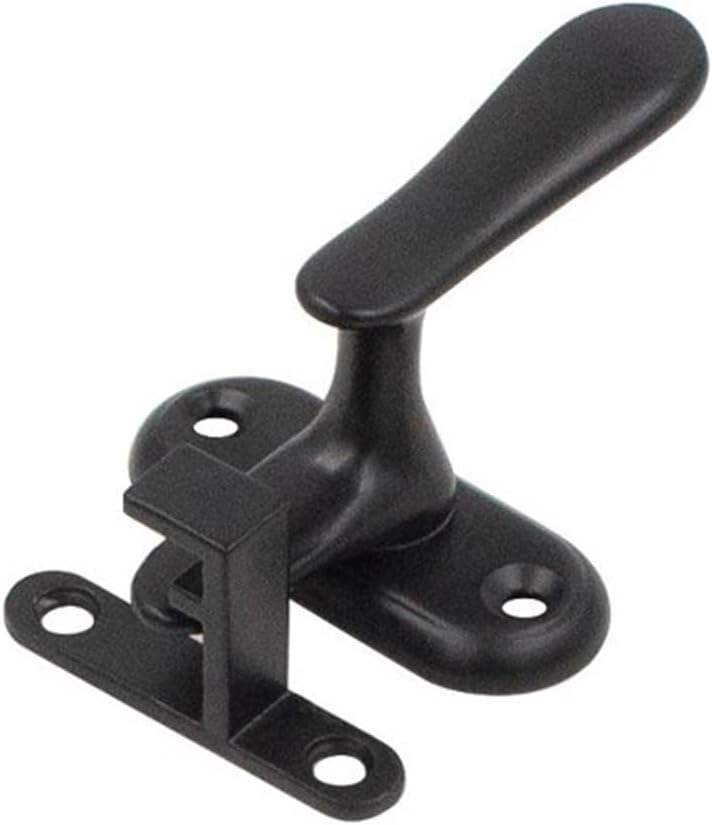 Solid stainless steel sliding door and window lock with latch handle, featuring double card slot and flush mounting design (L)