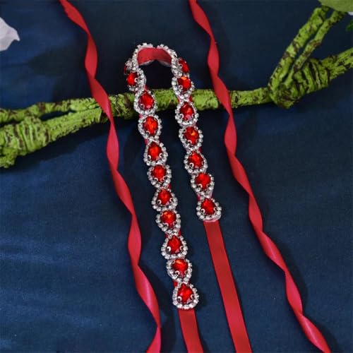 Women Long Ribbons Wedding Belt Formal Dress Evening Gown Waist Accessories Handmade Banquet Thin Sash2