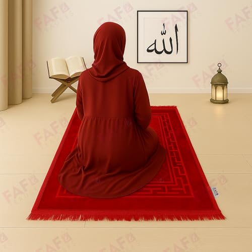 Image of Modern Premium Janamaz Prayer Mat Musalla Soft Velvet Mat for Salah Musallah and Namaz