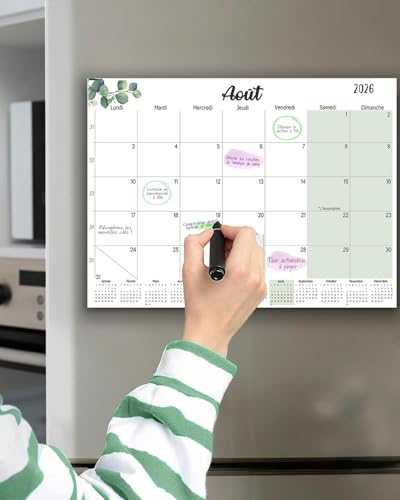 Calendrier Magnetique Frigo 2026 2027 32 * 22CM, Calendrier Familial Jan.2026 - Juin.2027, Calendrier de l'Avent Organisateur Planning, Bureau et Maison, Planificateur...