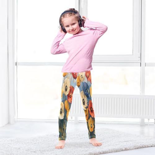 Toddler Girls Leggings Printed Yoga Pants Leggings Vibrant California Poppies for Kids4
