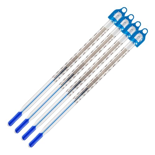 Thermomètre à alcool (couleur bleue) pour alcool de fabrication maison, avec verre de laboratoire à immersion, température de -10 à + 110 °C, 155 mm -...