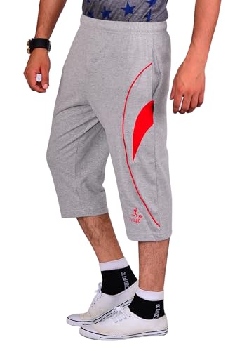 Image of VEGO Mens Cotton Three by Fourth, 3 /4, Capri, Three Quarter Pant Grey Plus Size