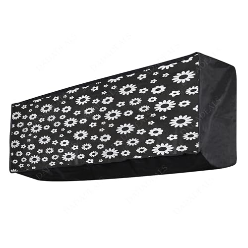 Image of Split AC Cover Combo Set 1.5 Ton | Indoor Outdoor Waterproof & Dustproof Protection | Durable, Breathable Fabric | These Covers Help Maintain Airflow | Black Polka