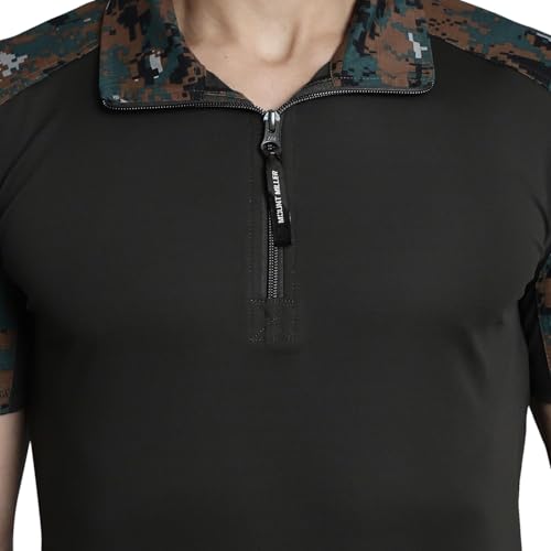 Image of MOUNTMILLER Men's Short Sleeve Ripstop Tactical Polo T-Shirt | Anti-Odor | Moisture-Wicking | UV Protective| Ideal for Hiking & Trekking, Outdoor