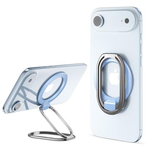 Image of 【2025 Upgraded】 Mag Safe Phone Ring Holder, SUPERONE Adjustable Magnetic Kickstand & Removable Phone Grip Compatible with Wireless Charging Only for iPhone 17 & 16 & 15 & 14 & 13 Series - Sierra Blue