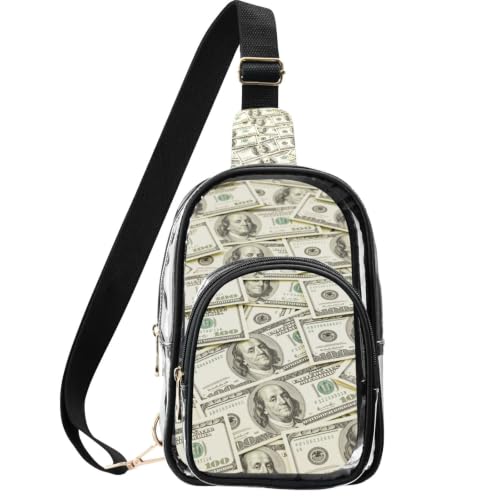 Bolso transparente para hombre de calidad premium con cremallera suave de metal y arte de 100$