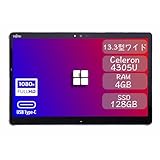 富士通 ARROWS Tab Q739 タブレット /13.3インチ/Windows11 /Celeron-4305U /メモリ4G/SSD128G/WIFI/Bluetooth/HDMI/カメラ/非光沢/フルHD（1920×1080）/Type-C/10点マルチタッチ /純正タッチペン付き/純正クレードル付き(整備済み品)