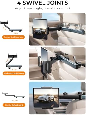 LISEN iPad Holder for Car Tablet Mount, Road Trip Essentials Kids Back Seat — view 2