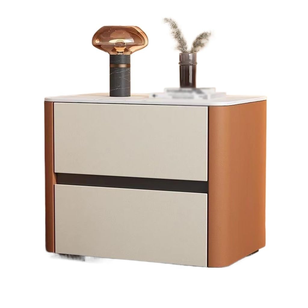 BHGFYXBS Side Tables Bedroom Slate Simple Bedside Table, Modern Storage Cabinet, Bedroom Storage Cabinet, Solid Wood Leather Bedside Table Bedside Tables