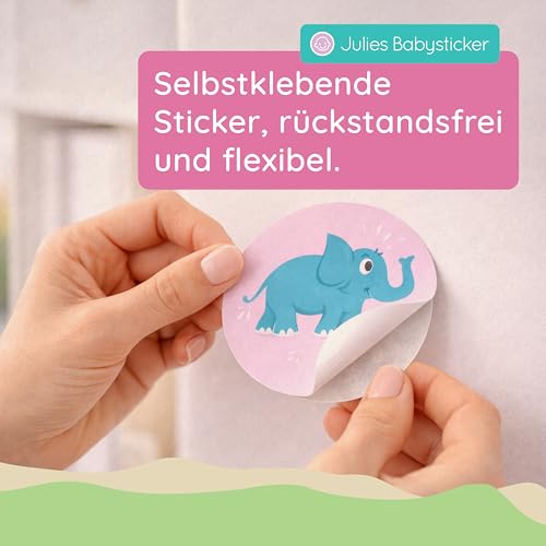 Julies Babysticker® 6 x Babysticker für Kinderwagen & Auto (ab 2-12 Monate) Kontrast - Beruhigende Kontrast-Sticker - Textil-Aufkleber Förderung visueller Entwicklung (Made in Germany)
