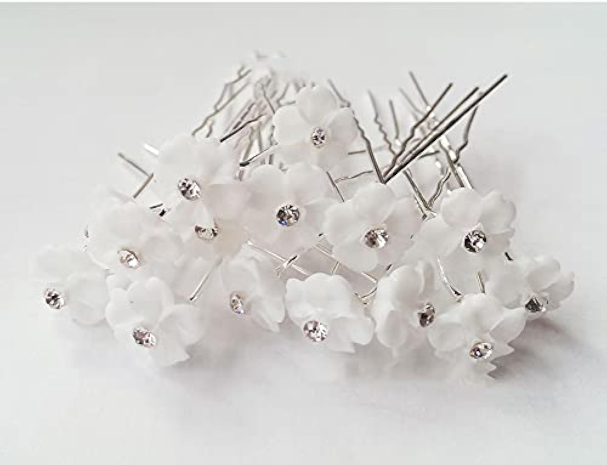 20 Pcs Diamond White U Hair Hosta Bride Set
