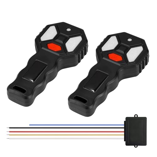 FIERYRED Wireless Winch Remote Control Kit, 12V 24V Wireless Winch Receiver with 2 PCS Wireless...