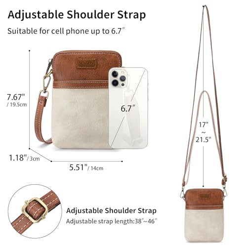 Image of SENDEFN Cell Phone Purses for Women Small Crossbody Bag Shoulder Handbag with Adjustable Strap
