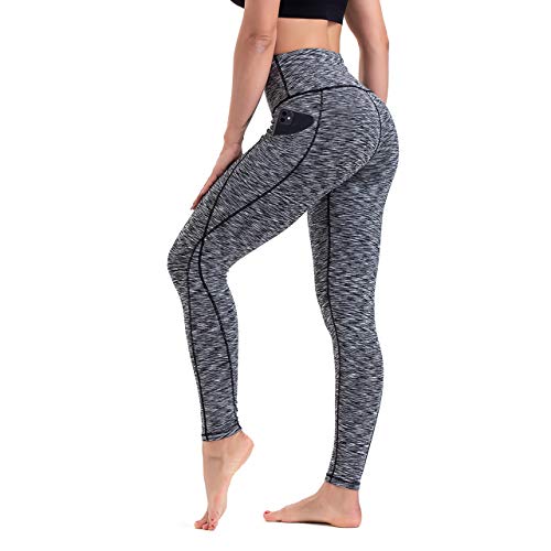 HLTPRO High Waist Yoga Pants with Pockets for Women - Tummy Control Soft
