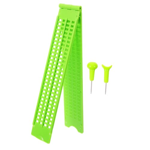 FOMIYES 1Set Line Cell Plastic Braille with Stylus for Blind Learning Portable Braille Writing Board for Visually Impaired with Stylus Pens