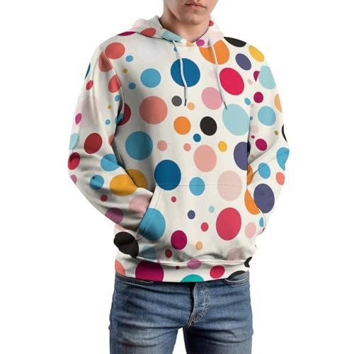 Colorful Polka Dot Adult Hoodies Long Sleeve Shirts Sweatshirt Casual Pullover Hooded for Women Men4