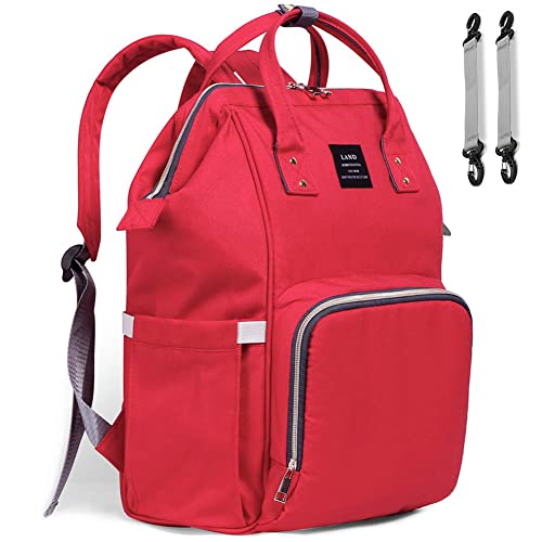 Image of Ticent Diaper Bag Multi-Function Waterproof Travel Backpack Nappy Bags for Baby Care - Large Capacity, Stylish and Durable, Red