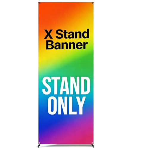 4U Media&Displays NEW Premium X Banner Stand 24"x72" 1 UNIT with Carrying Bag (STAND ONLY)---PORTABLE AND VERSATILITY AND STURDY AND LIGHTWEIGHT AND ADJUSTABLE