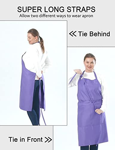 Apronner Plus Size Aprons For Women With Pockets Durable Long Adjustable Bib Kitchen Cooking Black #TOP5