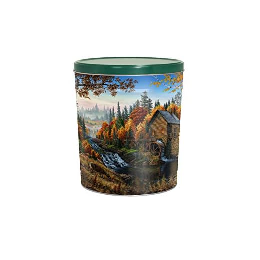 C.R. Frank Popcorn - Gourmet Popcorn Tin, 3.5 Gallon, Autumn Splendor (3 Way Butter, Cheese, and Caramel)