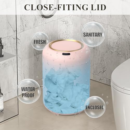 Image of Smart Bathroom Trash Can with Lid，3 Gallon Bathroom Garbage Can Automatic Touchless，Motion Sensor Trashcan, Baby Diaper Trash Bin, Mini Pink Waste Basket for Bedroom, Kitchen, Restroom, Office