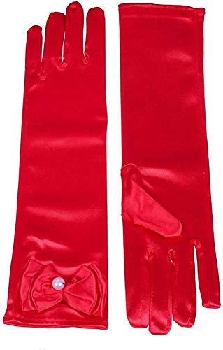 Image of FancyDressWale Girls Satin Long Gloves for Princess Dress Up Party With Bows