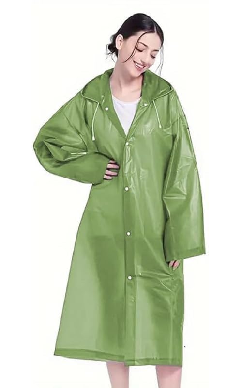 w+ EVA Waterproof Rain Coat Hooded Universal Outdoor Water Resistant Portable Suit for Men Women Boys & Girls (Green2)-picture-29