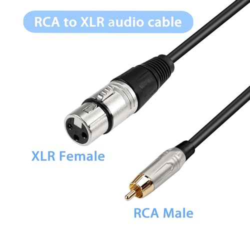 PNGKNYOCN RCA to XLR Short Cable,Unbalanced Microphone Cable RCA Male to 3 Pin XLR Female Audio Cord for Amplifier Mixer Microphone (0.3M/1FT - Image 2