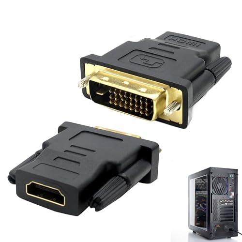 Bansusu 2Pcs DVI to HDMI Adapter High Durability Bidirectional HDMI to DVI-D Adapter with Gold-Plated Connectors Secure Connection For Projector Laptop TV PC DVD Player and More
