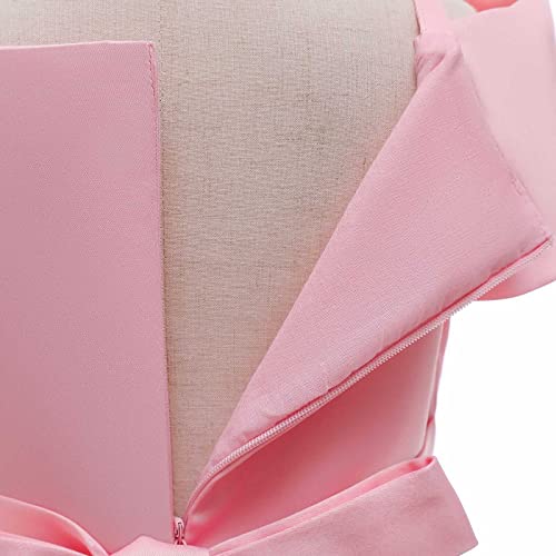 Girls Cold Shoulder Pageant Dress with Large Bow Smocked Waist Tiered Ruched Puffy Dress Elegant Princess Party2