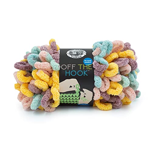 Image of Lion Brand Yarn Off The Hook Yarn, Bulky No-Needle Craft Yarn for Crocheting, Hand-Knitting Yarn, 1-Pack, Jelly Beans