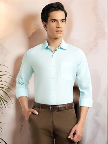 Image of Thomas Scott Men's Regular Fit Formal Shirt | 100% Cotton Long Sleeve | Spread Collar Abstract Printed Shirt for Men (Available in Plus Size)