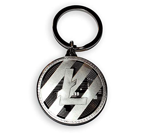 Litecoin Key Chain Silver Plated Cryptocurrency Gift by BitcoinBling
