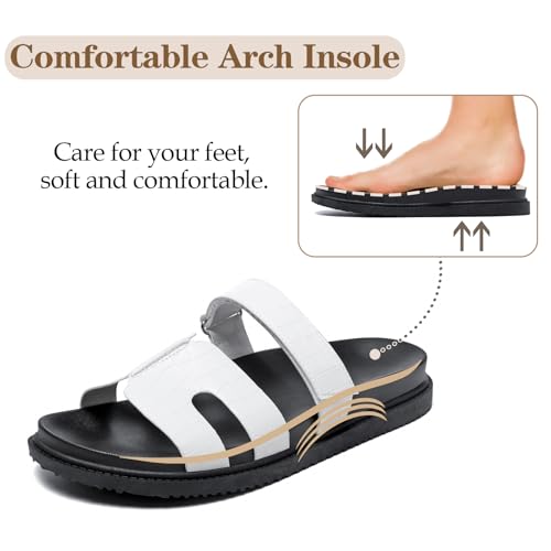 JSWEI Women's Slide Sandals Women's Slippers Shoes Non-Slip Comfortable and Adjustable Summer with Arch Support Indoor/Outdoor Flat Slippers Beach Sandalias Para Mujer4