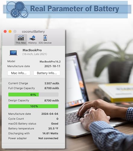 Batterie MacBook Pro 16 A2485 fin 2021 modèle A2527 EMC 3651 version 6.2