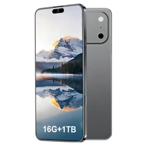 KFYKFY 17PM Unlocked Phone, 16+1TB Cell Phone, 6.99' HD Display 5G Smartphone, Long Battery Life 7000mAh, 68+108MP Zoom Camera, Fingerprint Lock/Face ID/Dual SIM/Android 15.0(Gray-FX1)